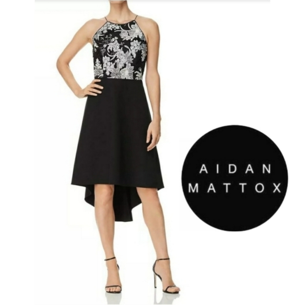 AIDAN MATTOX Stunning hi lo FORMAL halter dress - Picture 1 of 8